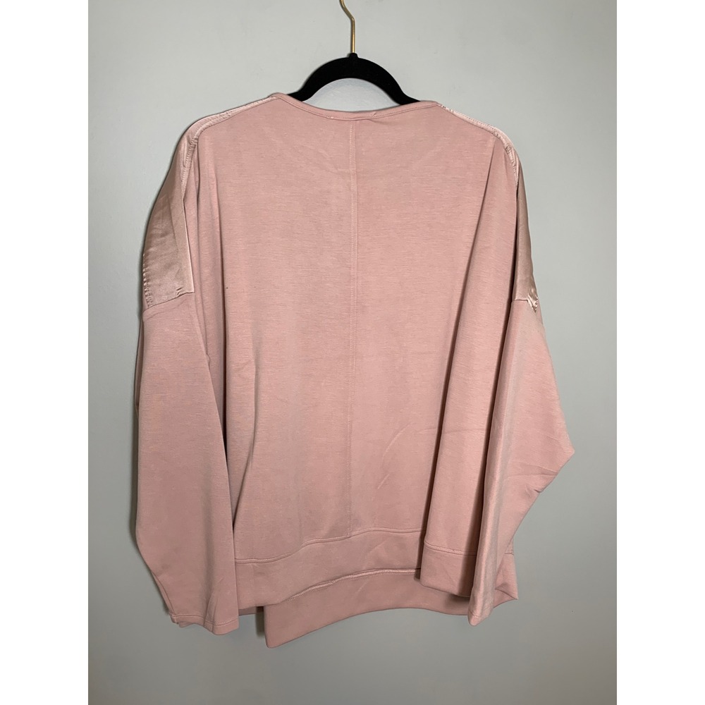 NEW Cable & Gauge Studio Pullover Top Womens 3X Adobe Rose Satin Shoulder‎ Trim - Picture 7 of 10